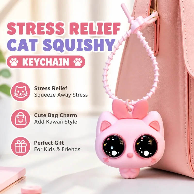 Cute Eyeball Pop Cat Squeeze Keychain Adorable Bag Hanging Charm Stress Relief Entertainment Toy Delicate Small Present Perfect
Cute Eyeball Pop Cat Squeeze Keychain Adorable Bag Hanging Charm Stress Relief Entertainment Toy Delicate Small Present Perfect
