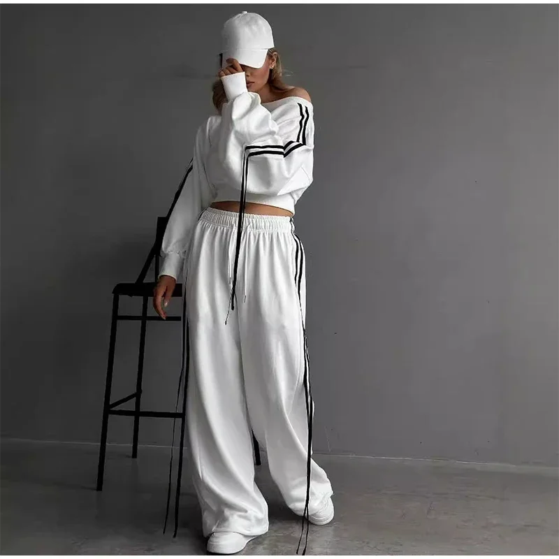 Yaminiya Spring Women Casual Loose Two Piece Sport 2 Piece Skew Collar Contrast Sweatshirts Stripe Patchwork Pants Workout Sets
Yaminiya Spring Women Casual Loose Two Piece Sport 2 Piece Skew Collar Contrast Sweatshirts Stripe Patchwork Pants Workout Sets