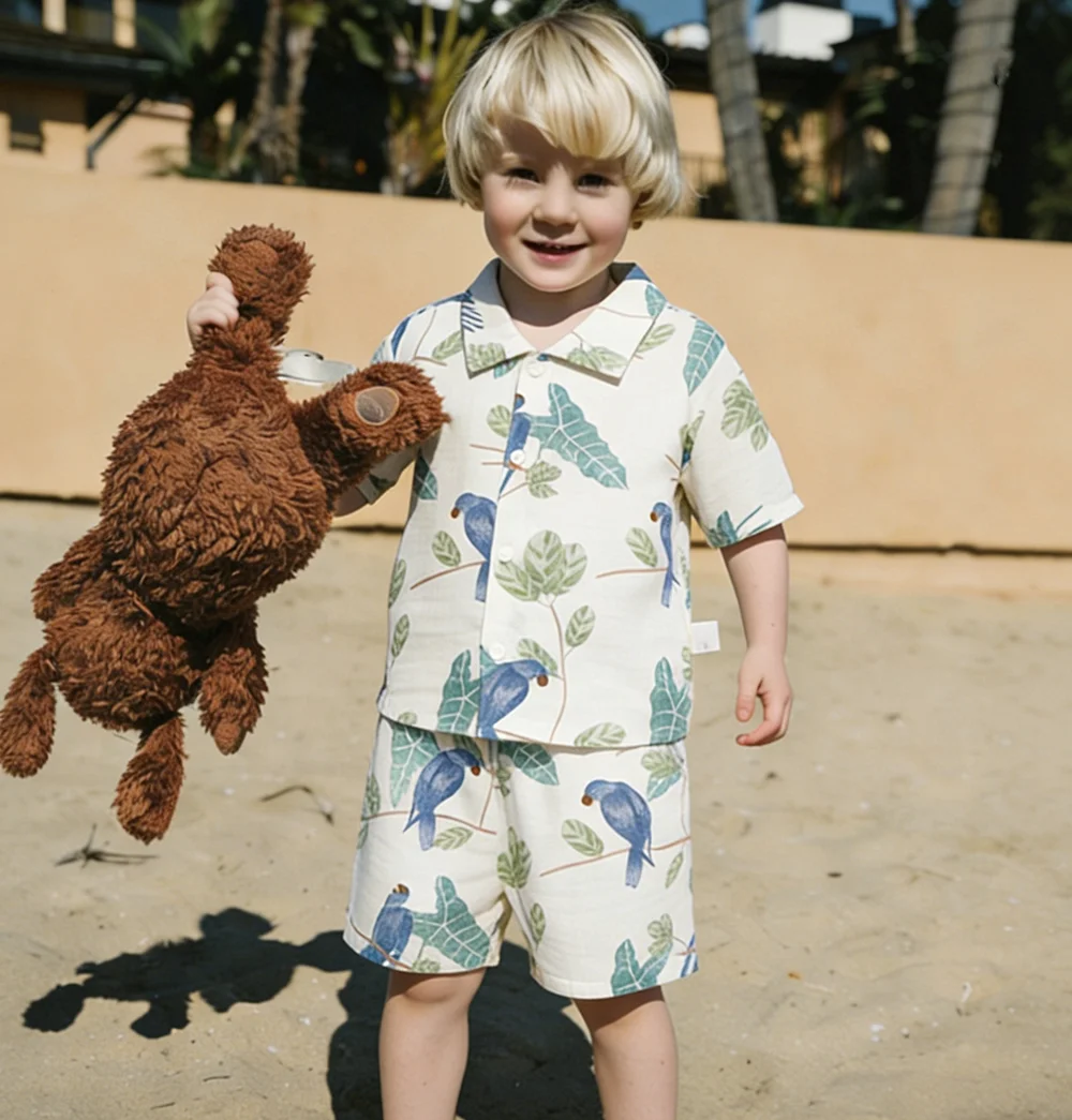 2Pcs Organic Cotton Cute Printed Clothes for Boys Summer Toddler Baby Short Sleeve Tshirt + Shorts Beach Casual Kids Clothes
2Pcs Organic Cotton Cute Printed Clothes for Boys Summer Toddler Baby Short Sleeve Tshirt + Shorts Beach Casual Kids Clothes
