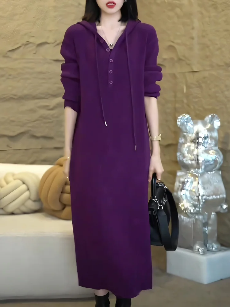 Faionable Knitted Long Sve Hooded Dr Women's Autumn Winter New Sle Ele Long Skirt Trendy Commute Sle Loose Fit
Faionable Knitted Long Sve Hooded Dr Women's Autumn Winter New Sle Ele Long Skirt Trendy Commute Sle Loose Fit