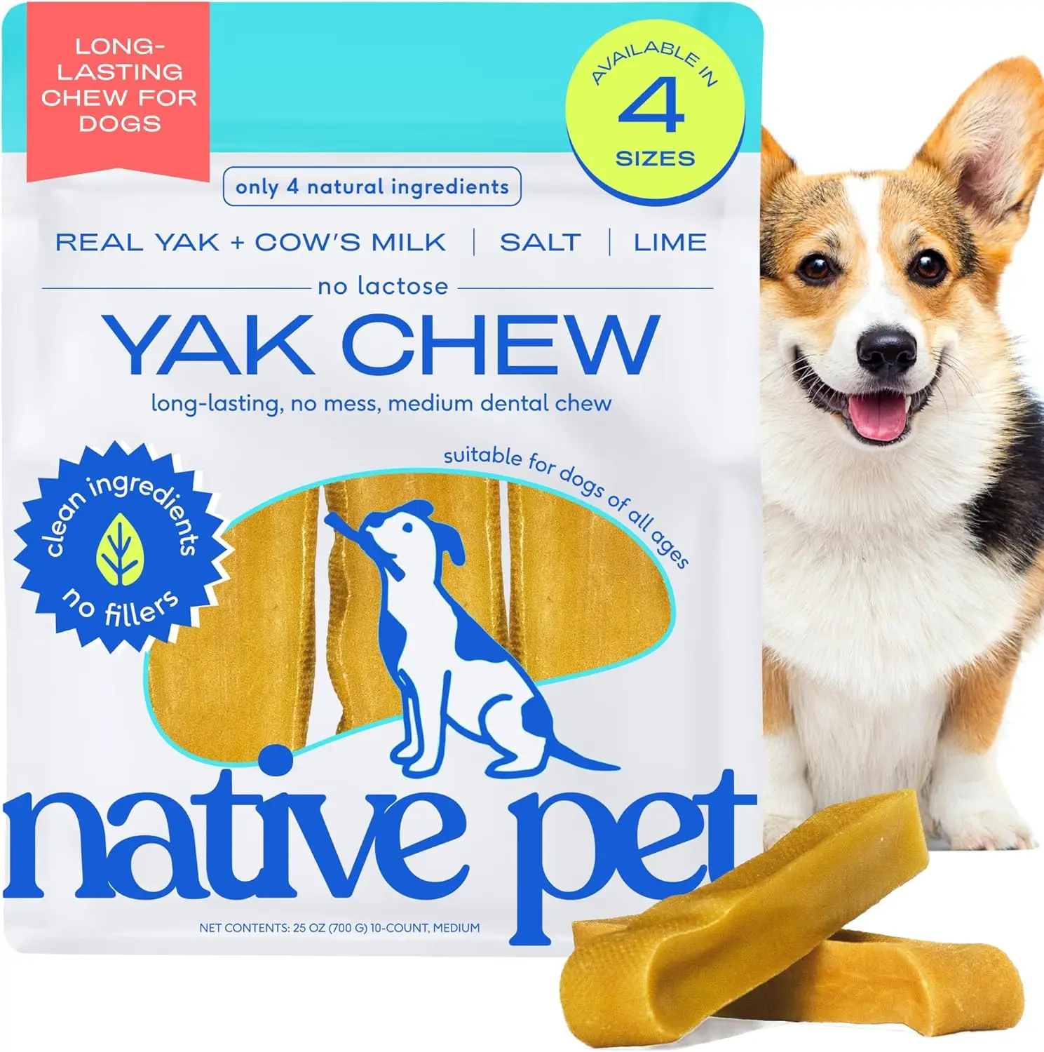 Himalayan Yak Cheese Dog Chews - Long Lasting Dental Sticks for Medium Breeds, All Natural, 10 Pack
Himalayan Yak Cheese Dog Chews - Long Lasting Dental Sticks for Medium Breeds, All Natural, 10 Pack