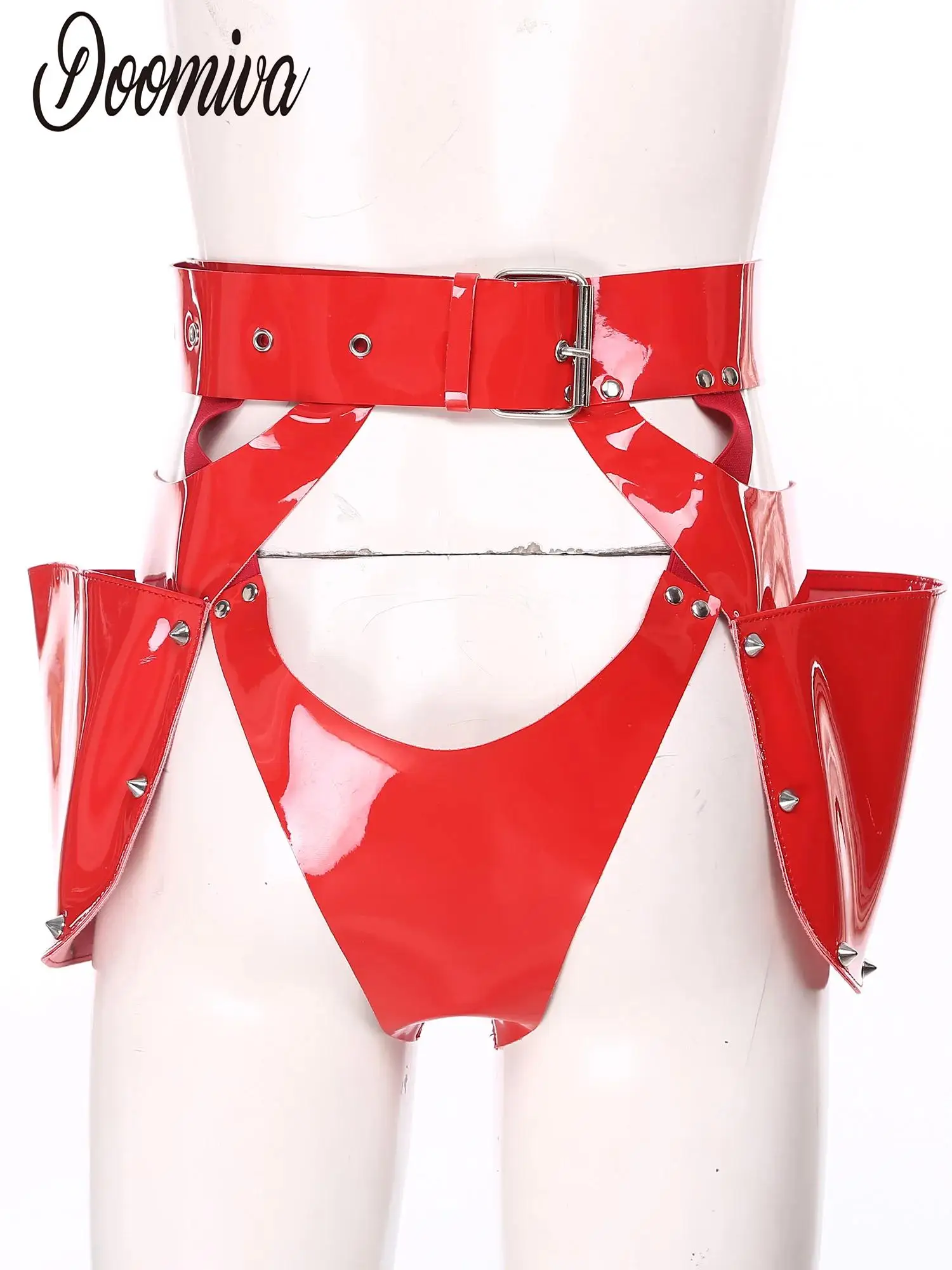 Studs Gothic Women PU Leather Lingerie Panties Glossy Underwear Adjustable Waist Cutout Briefs with Side Pockets Nightclub Party
Studs Gothic Women PU Leather Lingerie Panties Glossy Underwear Adjustable Waist Cutout Briefs with Side Pockets Nightclub Party