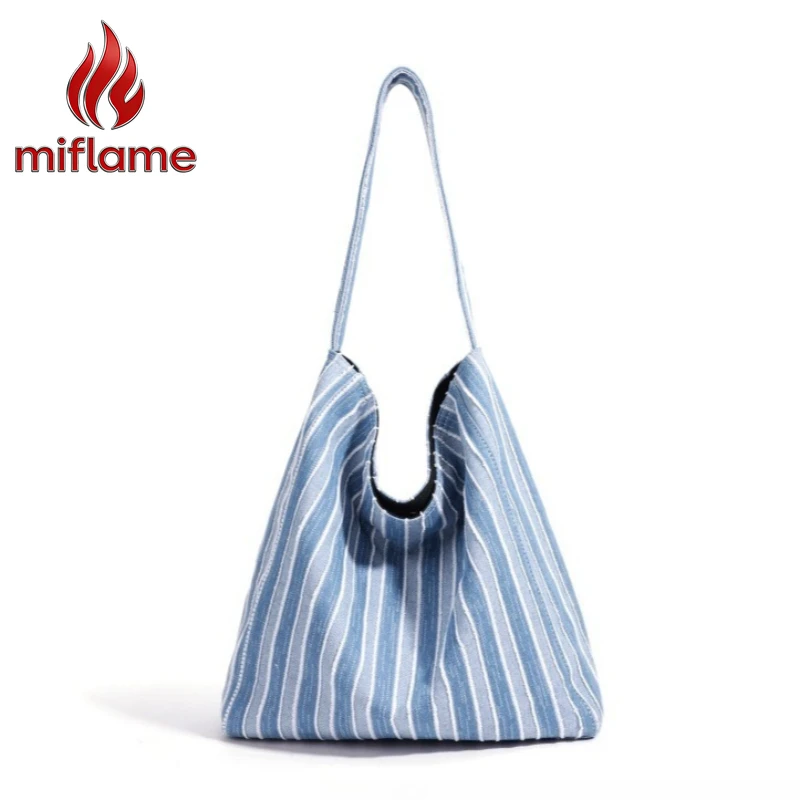 Women's Lightweight Vintage Tote Bag with Large Capacity Korean Style Blue Striped Canvas Daily Travel
Women's Lightweight Vintage Tote Bag with Large Capacity Korean Style Blue Striped Canvas Daily Travel