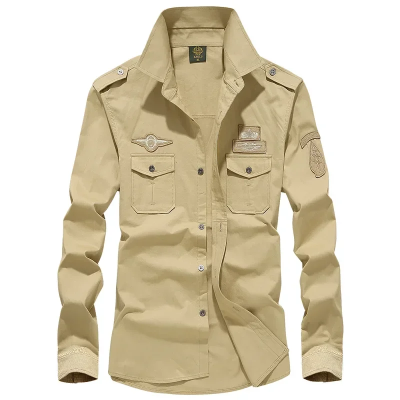 Men Military Outdoor Shirts Male Cotton Multi-pocket Tooling Casual Shirts Good Quality Man Large Size Solid Long-sleeved Shirts
Men Military Outdoor Shirts Male Cotton Multi-pocket Tooling Casual Shirts Good Quality Man Large Size Solid Long-sleeved Shirts