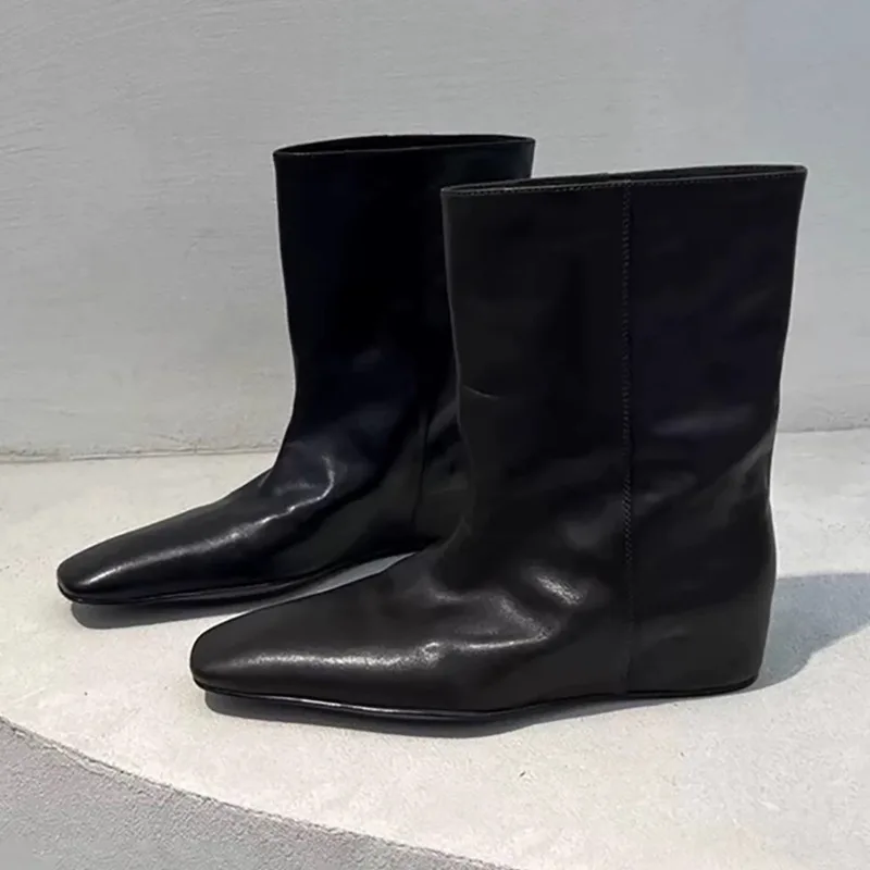 Fashion Women Shoes Luxury Genuine Leather Mid Calf Boots for Woman Exquisite Flat Bottom Modern Boot Designer Shoes Botas Mujer
Fashion Women Shoes Luxury Genuine Leather Mid Calf Boots for Woman Exquisite Flat Bottom Modern Boot Designer Shoes Botas Mujer