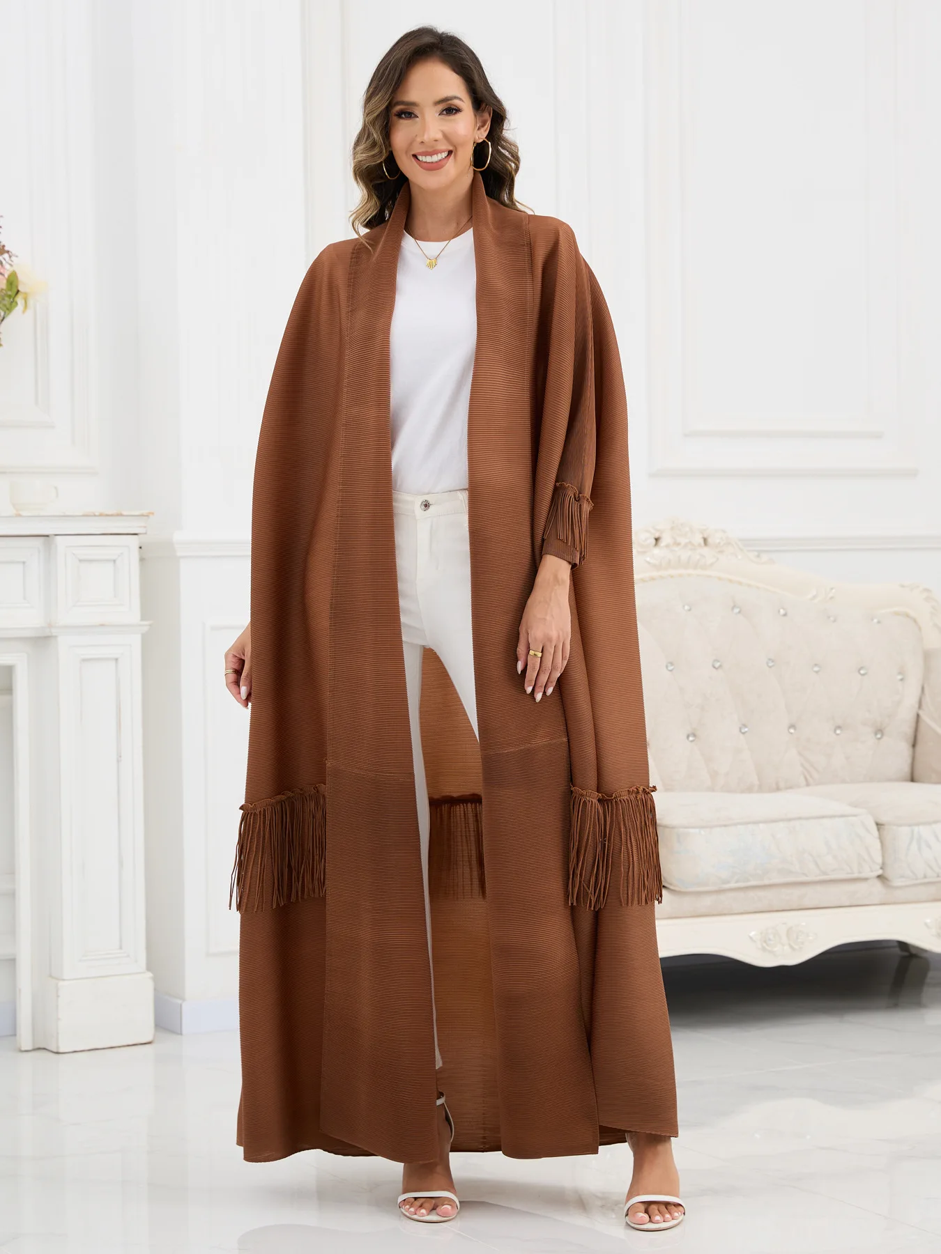 Middle Eastern women's clothing, Miyake pleated fringed cardigan, long abaya coat, ins, Dubai, Arabia, Saudi Arabia, Abaya
Middle Eastern women's clothing, Miyake pleated fringed cardigan, long abaya coat, ins, Dubai, Arabia, Saudi Arabia, Abaya