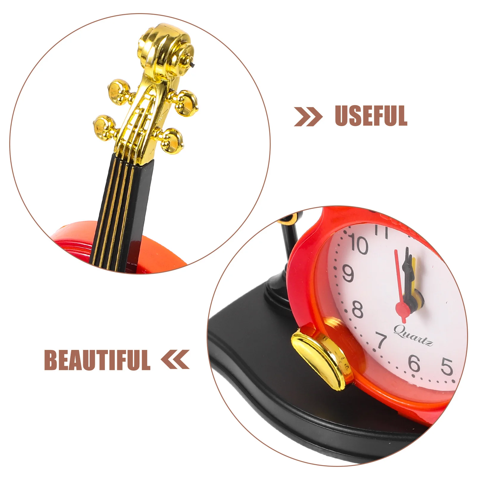 Classic Violin Shape Clock Plastic Desk Ornament Alarm Lightweight Artistic Charm Office Bedroom Special Gift
Classic Violin Shape Clock Plastic Desk Ornament Alarm Lightweight Artistic Charm Office Bedroom Special Gift