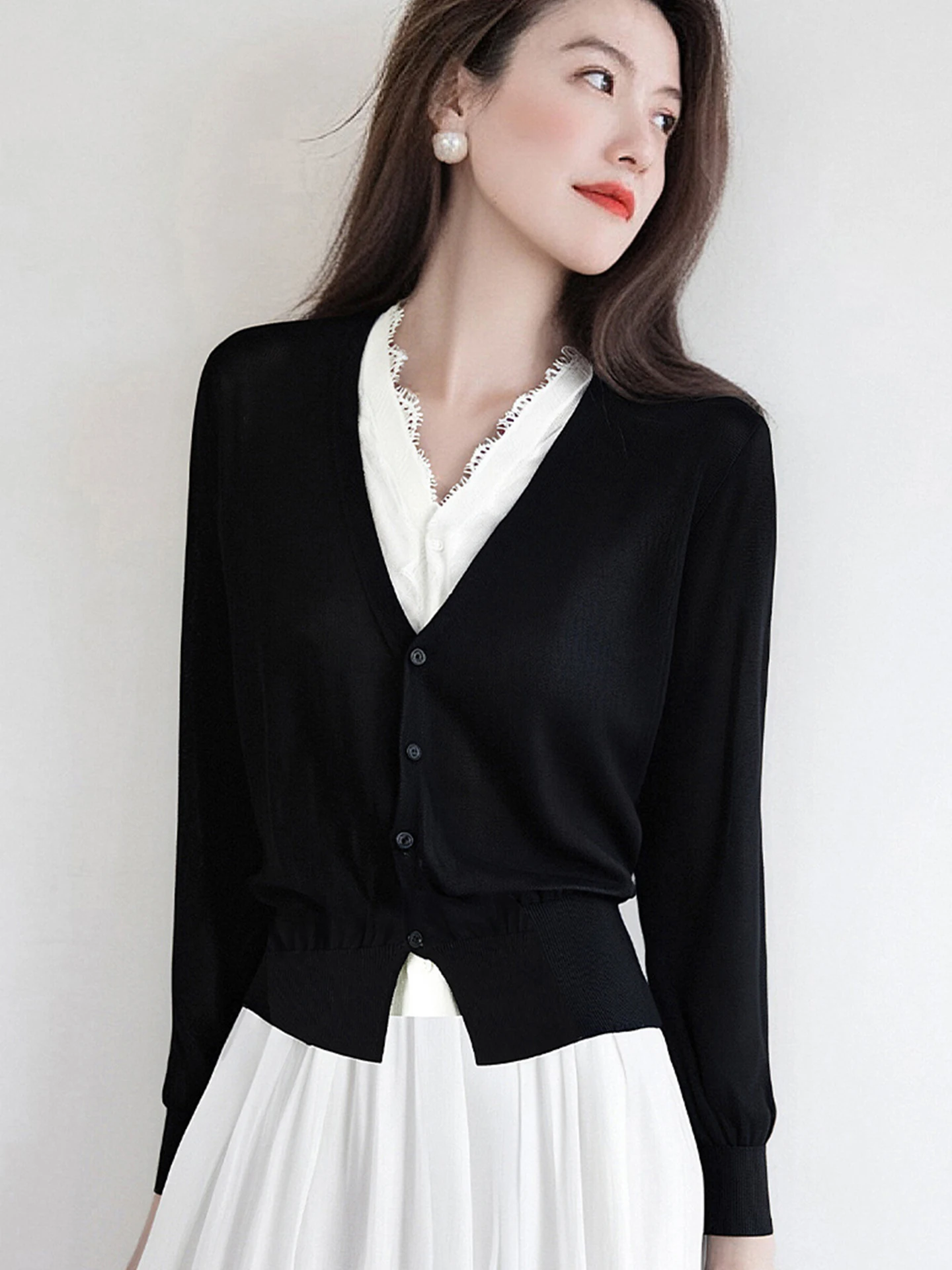 Удобный кружевной вязаный кардиган Long Sve Base irt в Корейском стиле, элитный осенний модный российский универсальный кардиган с открытием
Удобный кружевной вязаный кардиган Long Sve Base irt в Корейском стиле, элитный осенний модный российский универсальный кардиган с открытием