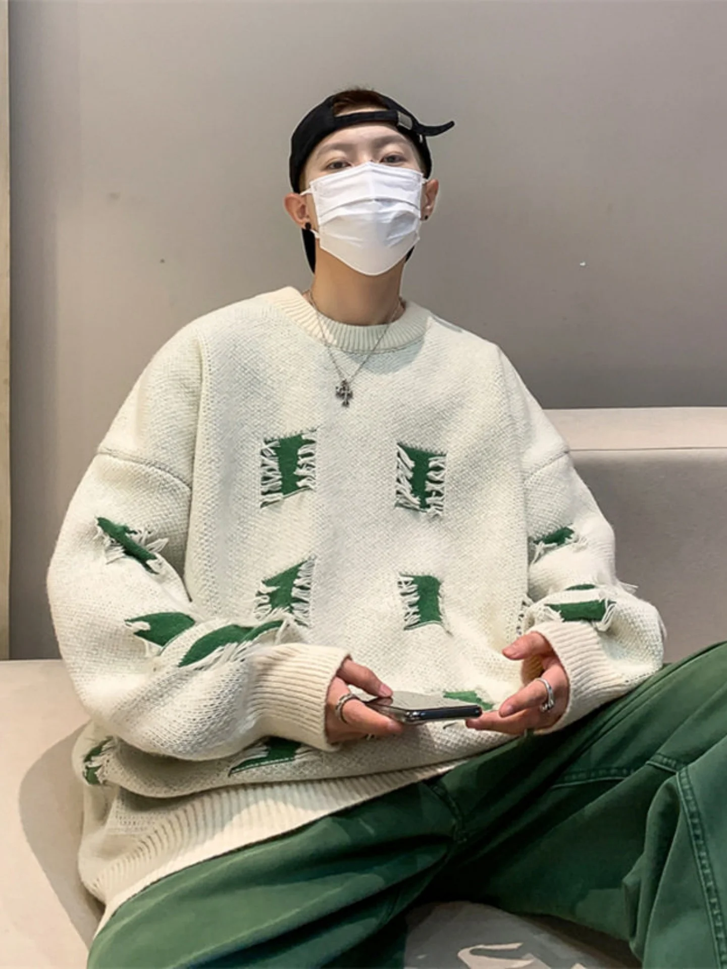 Men's round Ne Knitwear Loose Fit High Street Sle Winter Casual Sweater American Retro Hole Design Comfortable Loose Wool...
Men's round Ne Knitwear Loose Fit High Street Sle Winter Casual Sweater American Retro Hole Design Comfortable Loose Wool...