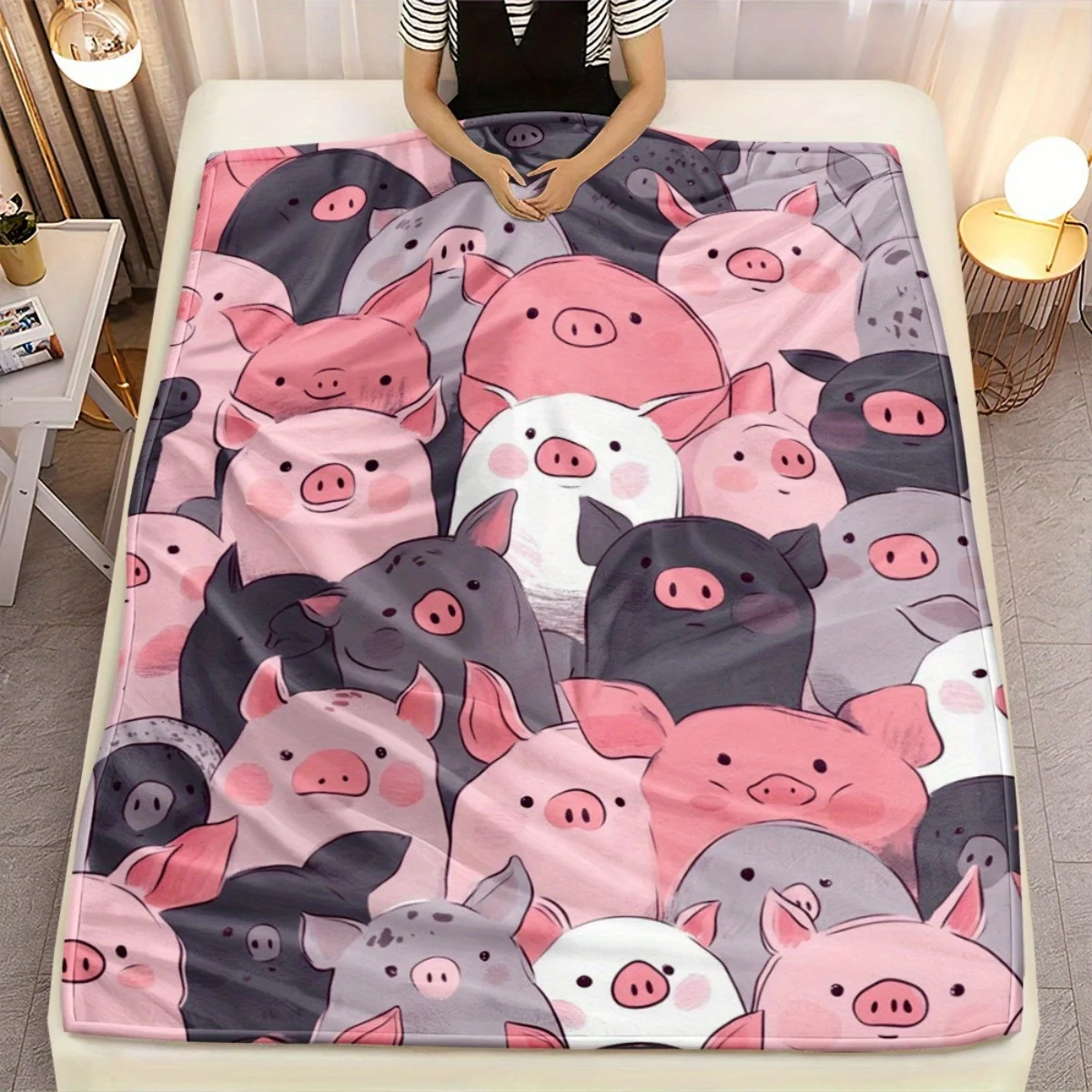 "Cute Pig Pattern Blanket, Funny Animal Design Throw for Kids and Adults, Soft Fleece Material, Multiple Sizes Available"
"Cute Pig Pattern Blanket, Funny Animal Design Throw for Kids and Adults, Soft Fleece Material, Multiple Sizes Available"