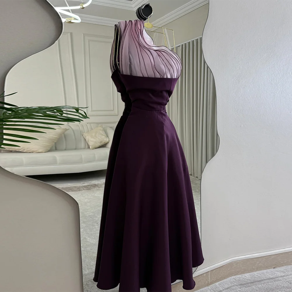 One Shoulder Sleeveless Evening Dress Customized Classic A-Line Jersey and Organza Party Dress Fashion Zipper Back Prom Dress
One Shoulder Sleeveless Evening Dress Customized Classic A-Line Jersey and Organza Party Dress Fashion Zipper Back Prom Dress