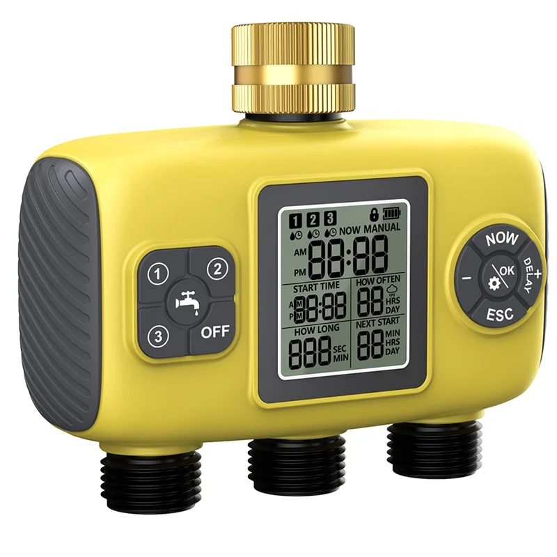 BAAR-3-Outlet Automatic Water Timer Garden Irrigation Watering System Independent Control Sprinkler Programmer Tools BSP3/4"
BAAR-3-Outlet Automatic Water Timer Garden Irrigation Watering System Independent Control Sprinkler Programmer Tools BSP3/4"