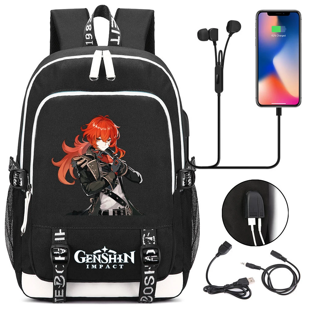 Игровой рюкзак Genshin Impact для мужчин и женщин, USB-зарядка для ноутбука, дорожный рюкзак для мальчиков и девочек, школьный рюкзак для подростков, повседневный Mochila
Игровой рюкзак Genshin Impact для мужчин и женщин, USB-зарядка для ноутбука, дорожный рюкзак для мальчиков и девочек, школьный рюкзак для подростков, повседневный Mochila