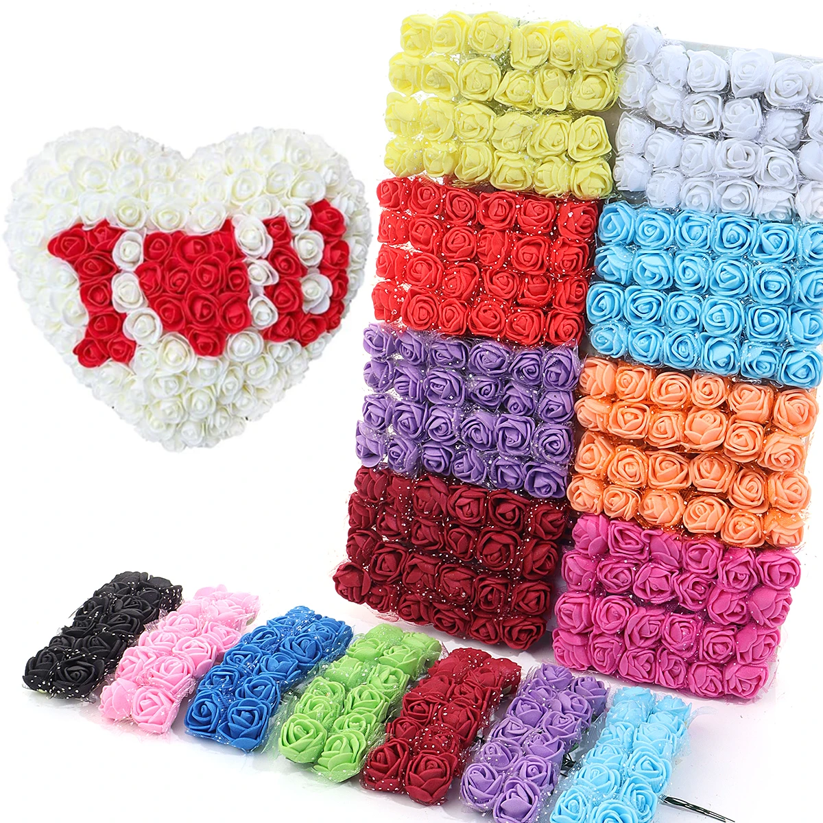 144Pcs 1.7cm PE Foam Rose Head Artificial Flower For Wedding Birthday Party Home Decor DIY Bear Rose Valentines Day Gifts
144Pcs 1.7cm PE Foam Rose Head Artificial Flower For Wedding Birthday Party Home Decor DIY Bear Rose Valentines Day Gifts