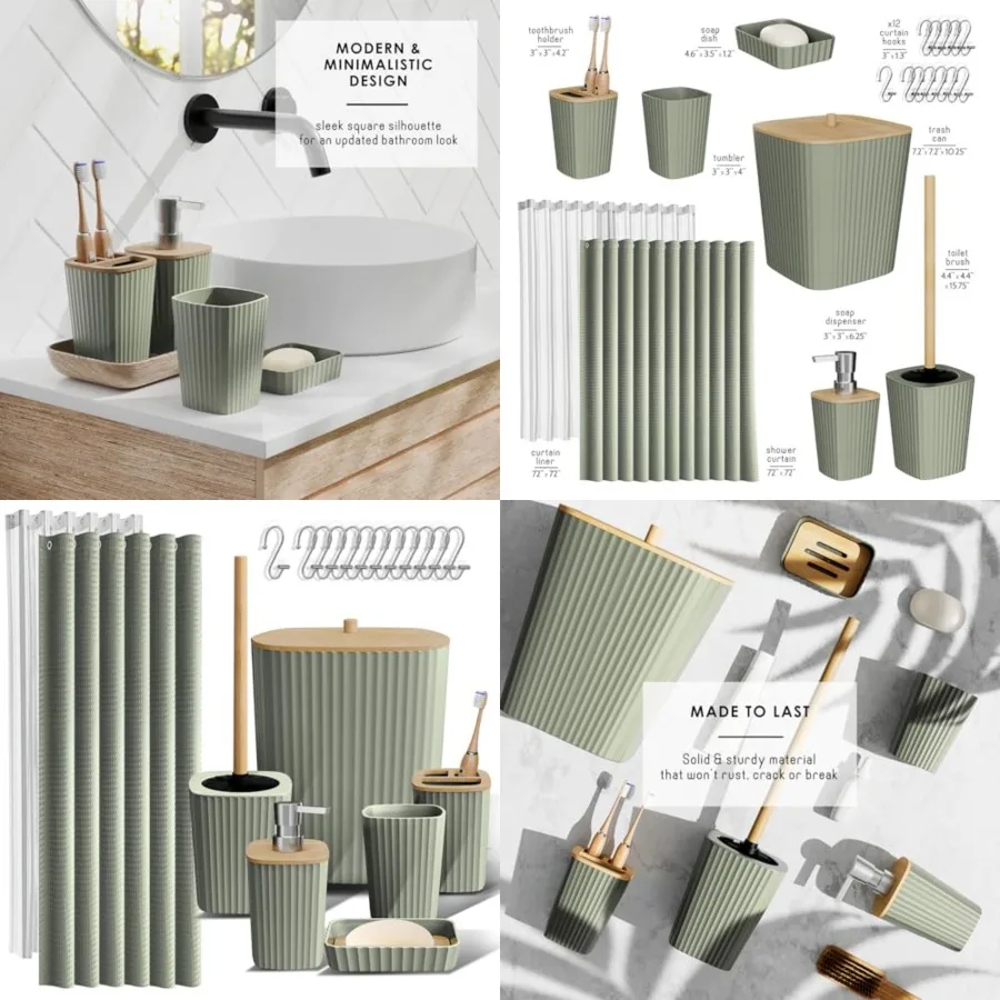 Bathroom Accessories Set - Bathroom Set, Bathroom Accessory Set, Shower Curtain Set, Toilet Brush, Trash Can Soap Dispenser - -
Bathroom Accessories Set - Bathroom Set, Bathroom Accessory Set, Shower Curtain Set, Toilet Brush, Trash Can Soap Dispenser - -