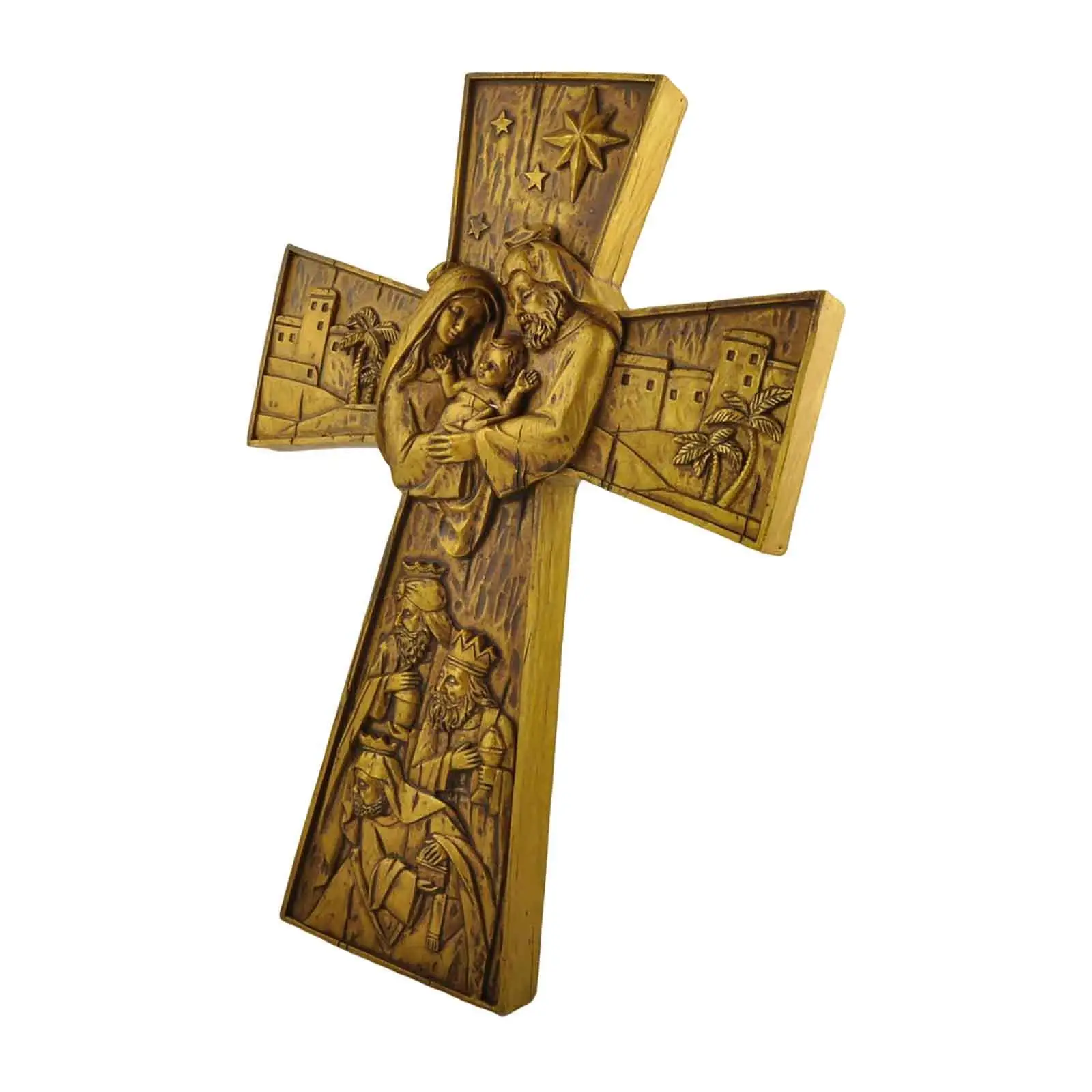 Cross Nativity Scene Wall Sculpture Resin Art Craft for Bathroom Porch Yard
Cross Nativity Scene Wall Sculpture Resin Art Craft for Bathroom Porch Yard
