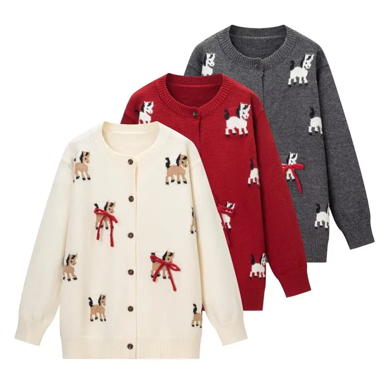 Женский кардиган с дизайном «Год Лошади», красный свитер свободного кроя с бантом, китайский Новый год, праздничный подарок
Женский кардиган с дизайном «Год Лошади», красный свитер свободного кроя с бантом, китайский Новый год, праздничный подарок