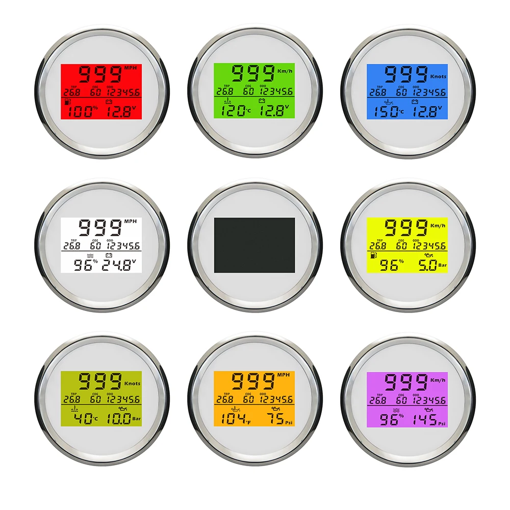 85mm Digital 3 in 1 Multi-function GPS Speedometer Odometer with 8 Colors Backlight and GPS Antenna for Car Vessel Motorcycle
85mm Digital 3 in 1 Multi-function GPS Speedometer Odometer with 8 Colors Backlight and GPS Antenna for Car Vessel Motorcycle