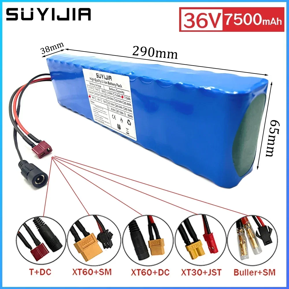 36V Battery Pack 7500mAh 10S3P 18650 Lithium Ion Battery Cells with BMS for Xiaomi M365 Ebike Electric Scooter Bicycle XT60 Plug
36V Battery Pack 7500mAh 10S3P 18650 Lithium Ion Battery Cells with BMS for Xiaomi M365 Ebike Electric Scooter Bicycle XT60 Plug