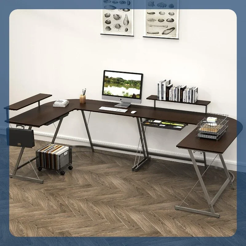 SHW Vista L-Shaped Desk with Monitor Stand, Easy To Assemble, Office Desk, Gaming Desk
SHW Vista L-Shaped Desk with Monitor Stand, Easy To Assemble, Office Desk, Gaming Desk