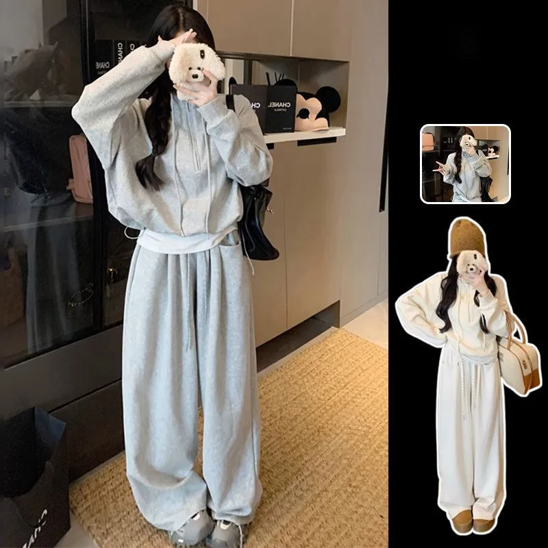 Lazy Style Casual Suit For Women, Autumn New High-Waisted Slimming Wide-Leg Pants, Design Sense Loose Sweatshirt Two-Piece Set
Lazy Style Casual Suit For Women, Autumn New High-Waisted Slimming Wide-Leg Pants, Design Sense Loose Sweatshirt Two-Piece Set