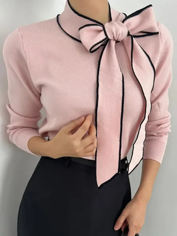 Slim Fit Knitted Sweater with Knot Long Sleeve Style French Fashion Early Spring New Arrival Women's Top Trendy
Slim Fit Knitted Sweater with Knot Long Sleeve Style French Fashion Early Spring New Arrival Women's Top Trendy