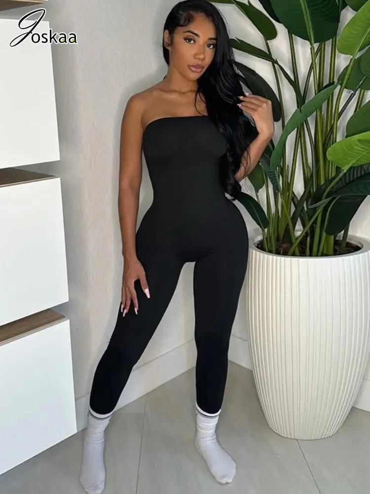 Joskaa Casual Solid Strapless Workout Jumpsuits Women Sexy Wrap Chest Backless Skinny One Piece Rompers 2025 Spring Sportswear
Joskaa Casual Solid Strapless Workout Jumpsuits Women Sexy Wrap Chest Backless Skinny One Piece Rompers 2025 Spring Sportswear