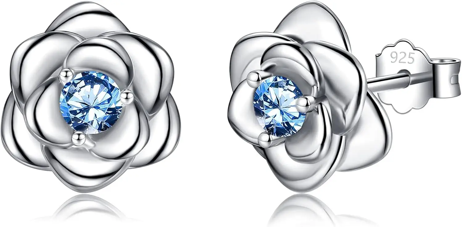 Ear Studs Silver 925 Small Rose Flowers with Cubic Zirconia Silver Gold Rose Gold Earrings for Women Girls
Ear Studs Silver 925 Small Rose Flowers with Cubic Zirconia Silver Gold Rose Gold Earrings for Women Girls