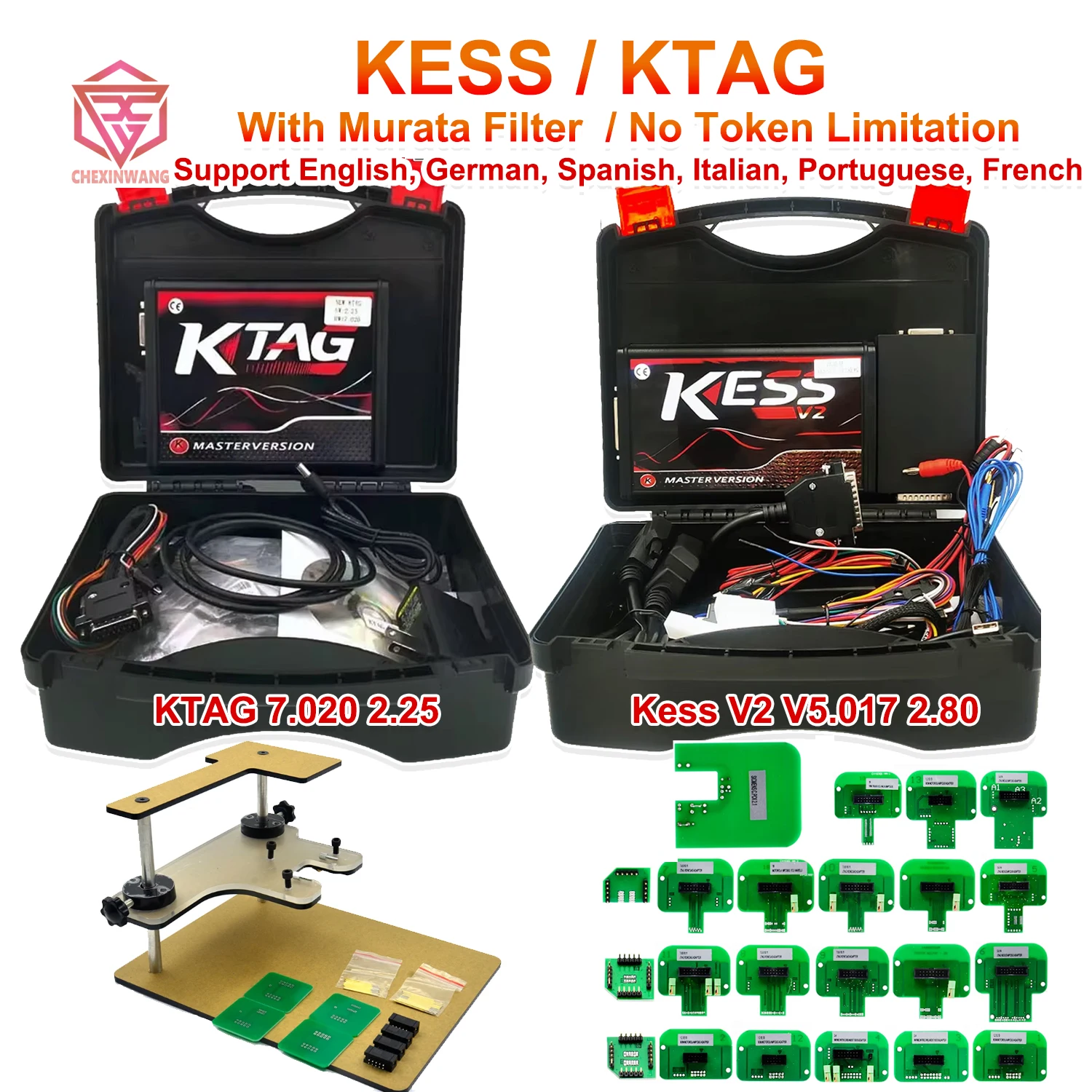 Полный комплект Kess KTAG Online EU Red Kess V2 V5.017 2.80 KTAG 7.020 2.25 с фильтром Murata OBD 2 Комплект для настройки чипов ECU для автомобилей и грузовиков
Полный комплект Kess KTAG Online EU Red Kess V2 V5.017 2.80 KTAG 7.020 2.25 с фильтром Murata OBD 2 Комплект для настройки чипов ECU для автомобилей и грузовиков