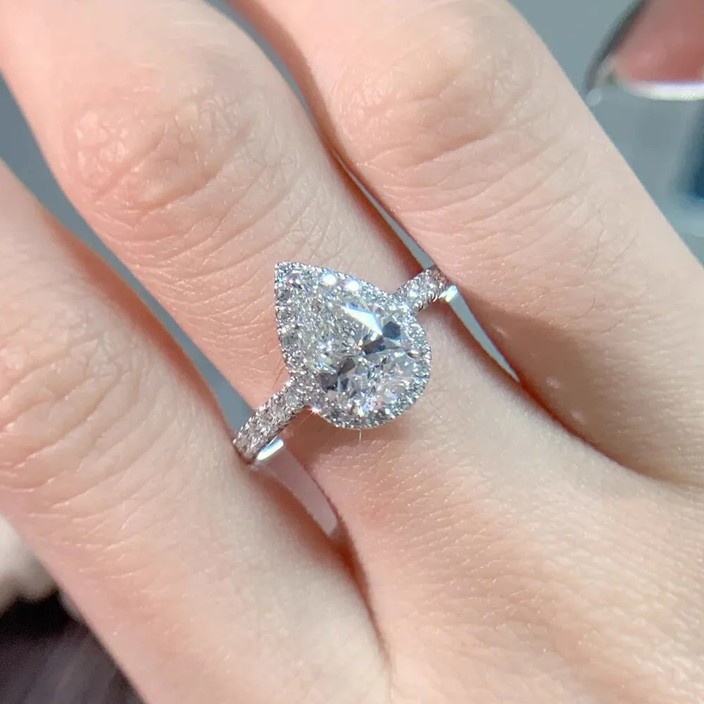 IGI Lab Growing Diamond Ring Pear shape D Color 1 2 3 4 5Ct Solid 14K White Gold Ring Diamond wedding ring Factory Engagement
IGI Lab Growing Diamond Ring Pear shape D Color 1 2 3 4 5Ct Solid 14K White Gold Ring Diamond wedding ring Factory Engagement