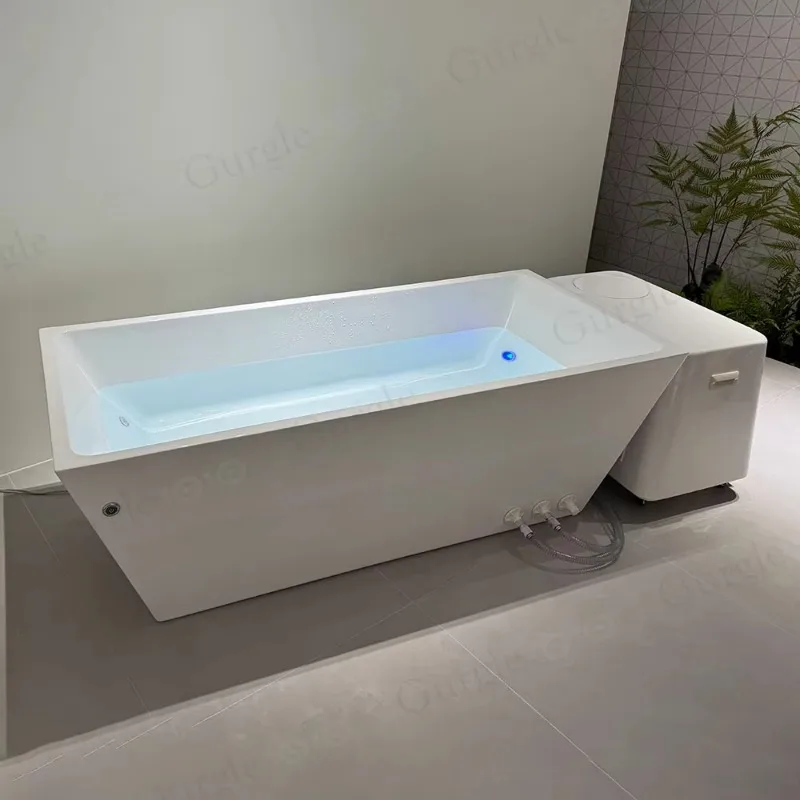 Freestanding Cold Plunge Tub Rectangular White Ice Bath Tub with Cover
Freestanding Cold Plunge Tub Rectangular White Ice Bath Tub with Cover