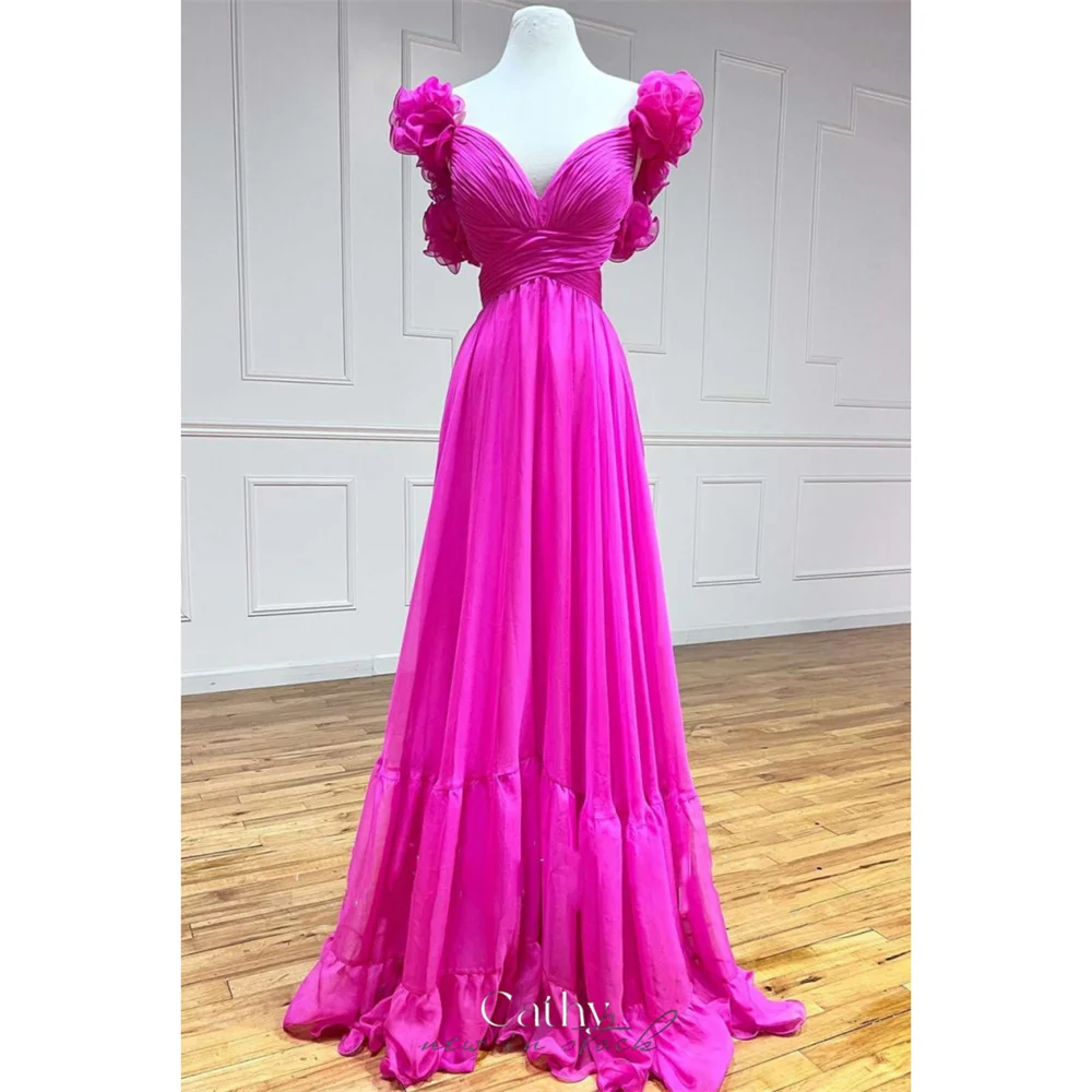 Cathy Elegant Sleeveless Chiffon Prom Dresses Straps with Flowers A-line vestidos de noche Floor-Length Lace-up Formal Evening
Cathy Elegant Sleeveless Chiffon Prom Dresses Straps with Flowers A-line vestidos de noche Floor-Length Lace-up Formal Evening