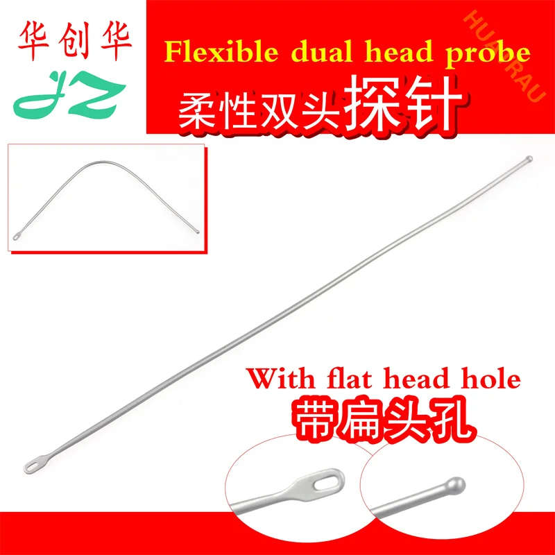 Flexible dual head probe with flat head hole can thread through the cavity, biliary tract, urinary tract, sinus tract, tissue ga
Flexible dual head probe with flat head hole can thread through the cavity, biliary tract, urinary tract, sinus tract, tissue ga