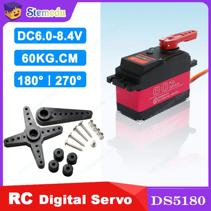 HV DS5160 60 кг Цифровой сервопривод 180 270 градусов Высокоскоростная металлическая шестерня Водонепроницаемый IP67 с круглым металлическим звуковым сигналом 18 т для радиоуправляемого робота-автомобиля
HV DS5160 60 кг Цифровой сервопривод 180 270 градусов Высокоскоростная металлическая шестерня Водонепроницаемый IP67 с круглым металлическим звуковым сигналом 18 т для радиоуправляемого робота-автомобиля
