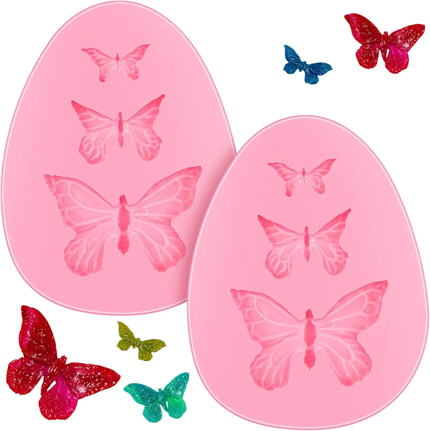 Boao 2 Pieces Butterfly Silicone Molds Mini Fondant Cake Baking Mold Cupcake Decoration Tool Butterfly Shaped Chocolate Trays for Homemade Cake DIY Polymer Clay
Boao 2 Pieces Butterfly Silicone Molds Mini Fondant Cake Baking Mold Cupcake Decoration Tool Butterfly Shaped Chocolate Trays for Homemade Cake DIY Polymer Clay