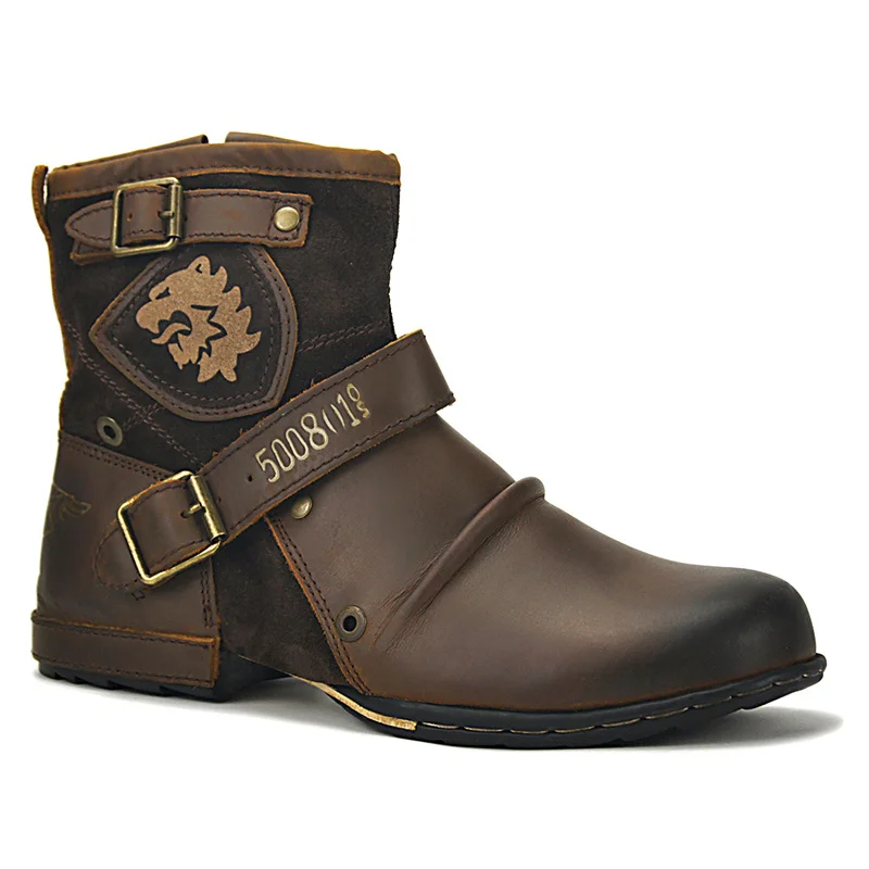 Retro Metal Buckle Men's Biker Boots Big Size 39-48 High Quality Leather Western Boot Man Comfortable Zip Motorcyclist Boots Men
Retro Metal Buckle Men's Biker Boots Big Size 39-48 High Quality Leather Western Boot Man Comfortable Zip Motorcyclist Boots Men