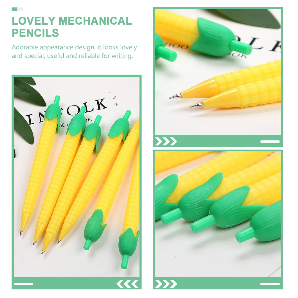 10Pcs Corn Automatic Mechanical Pencils Press-Type Lead Pencils School Kids Supplies Portable Cartoon Children Writing Tools
10Pcs Corn Automatic Mechanical Pencils Press-Type Lead Pencils School Kids Supplies Portable Cartoon Children Writing Tools