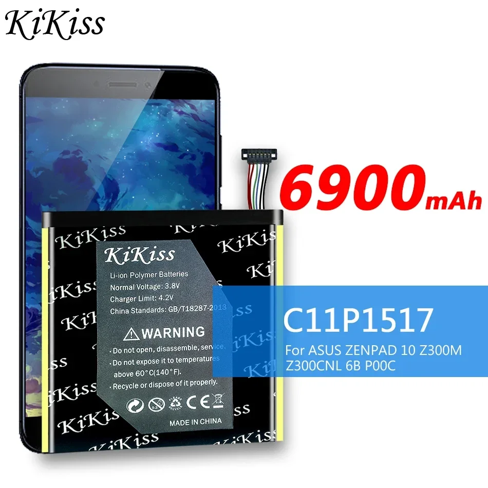 Аккумулятор KiKiss большой емкости 6900 мАч C11P1517 для ASUS ZENPAD 10 Z300M Z300CNL 6B P00C
Аккумулятор KiKiss большой емкости 6900 мАч C11P1517 для ASUS ZENPAD 10 Z300M Z300CNL 6B P00C