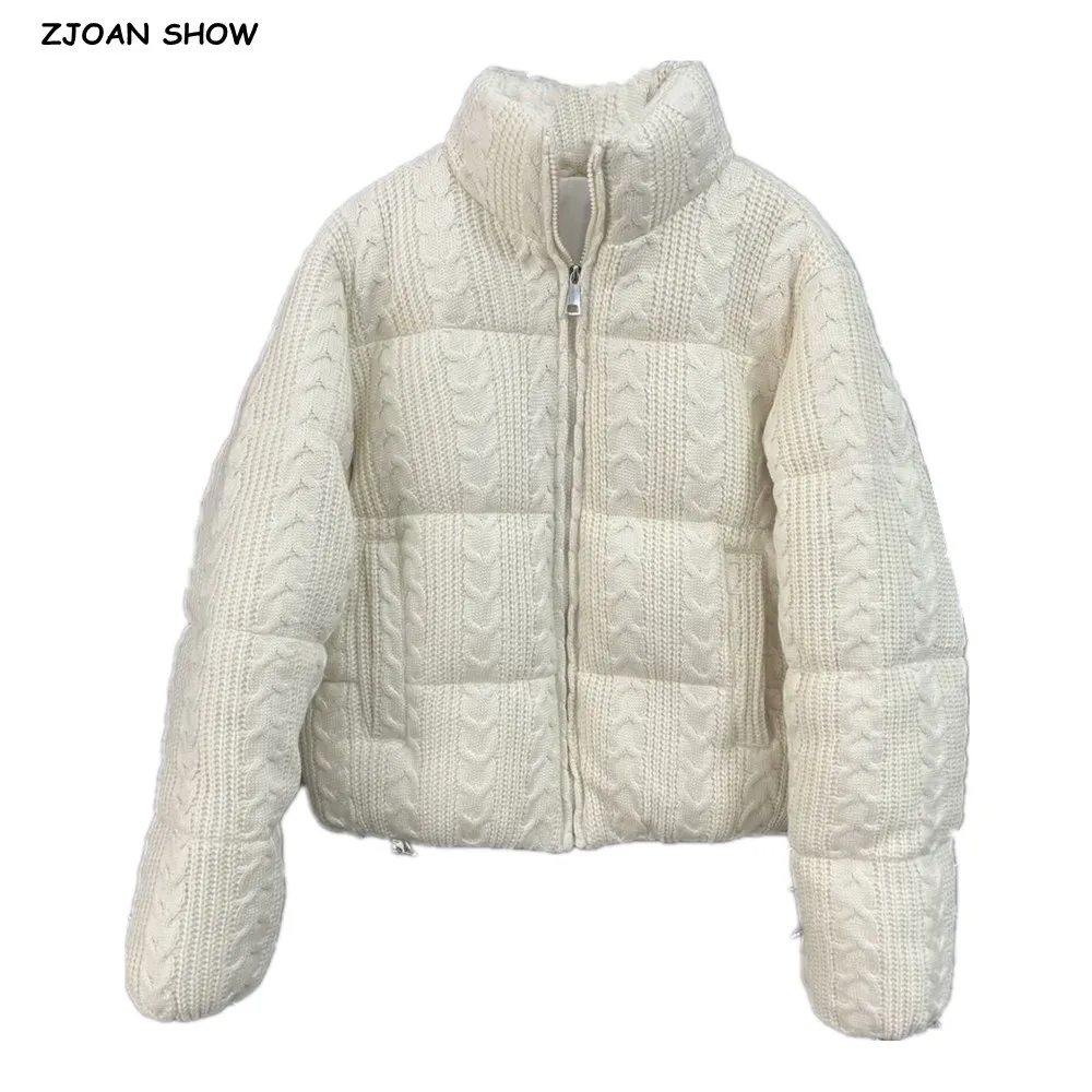 2024 Winter CHIC Women Twist Knitting Down Cotton Coat Stand neck Front Zipper Full Sleeve Parka Jacket Vintage Outerwear Beige
2024 Winter CHIC Women Twist Knitting Down Cotton Coat Stand neck Front Zipper Full Sleeve Parka Jacket Vintage Outerwear Beige