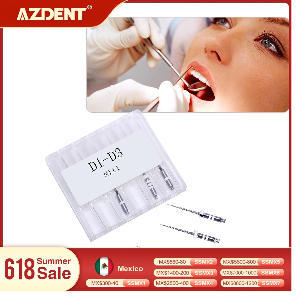 6PCS/Box Dental Retreatment Root Canal NiTi File D1 D2 D3 Nickel-Titanium Engine Use End Files Dentistry
6PCS/Box Dental Retreatment Root Canal NiTi File D1 D2 D3 Nickel-Titanium Engine Use End Files Dentistry