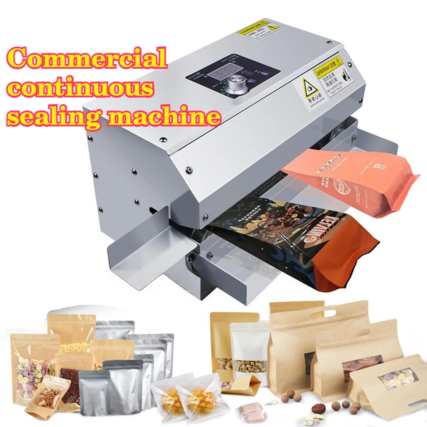 Commercial Automatic Heat Sealer Continuous Vacuum Pack Machine with Digital Temperature Controlfor Kraft Paper Plastic Foil Bag
Commercial Automatic Heat Sealer Continuous Vacuum Pack Machine with Digital Temperature Controlfor Kraft Paper Plastic Foil Bag