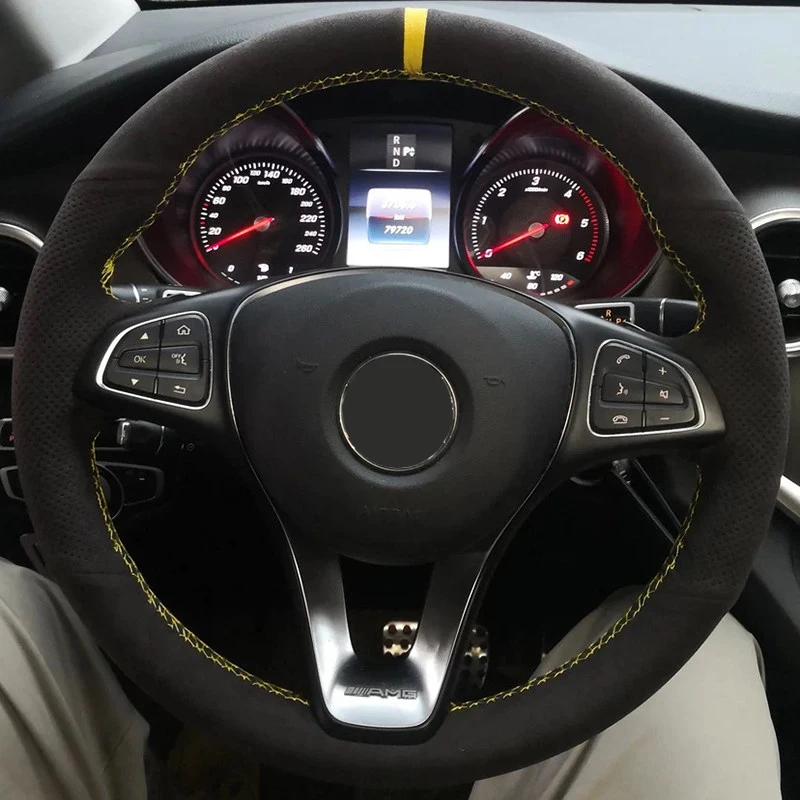 Hand Stitched Suede Car Steering Wheel Cover for Mercedes Benz W176 W246 W205 C117 C218 X218 W213 X156 X253 W166 X166 EQV W447
Hand Stitched Suede Car Steering Wheel Cover for Mercedes Benz W176 W246 W205 C117 C218 X218 W213 X156 X253 W166 X166 EQV W447