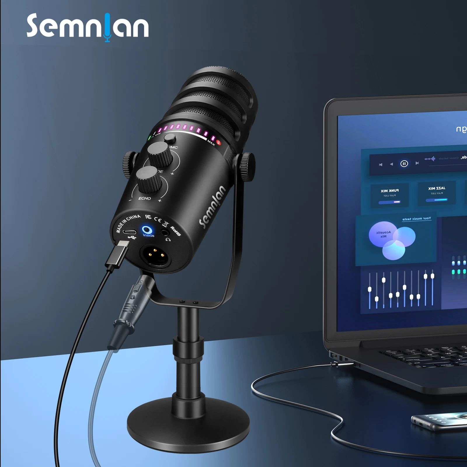 SEMNLAN LM10 Динамический микрофон для записи подкастинга, игровой микрофон для потокового передачи компьютера с кнопкой отключения звука внутри разъема для наушников
SEMNLAN LM10 Динамический микрофон для записи подкастинга, игровой микрофон для потокового передачи компьютера с кнопкой отключения звука внутри разъема для наушников