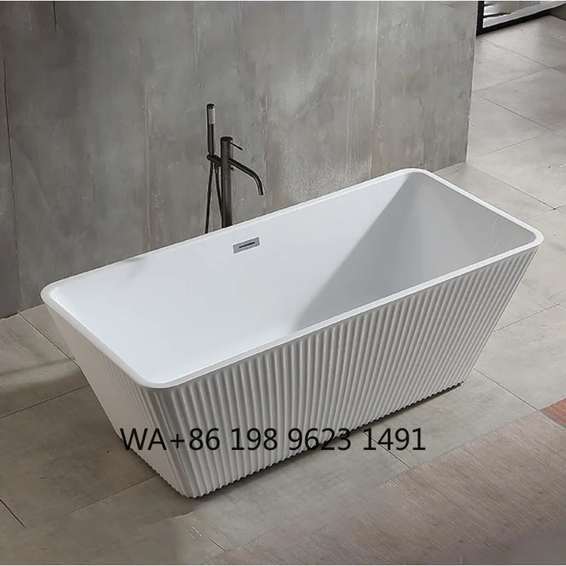 Modern Striped Rectangle Freestanding Soaking Bathtub High Quality Environmental Protection Acrylic Bathroom Spa Bath Tub
Modern Striped Rectangle Freestanding Soaking Bathtub High Quality Environmental Protection Acrylic Bathroom Spa Bath Tub