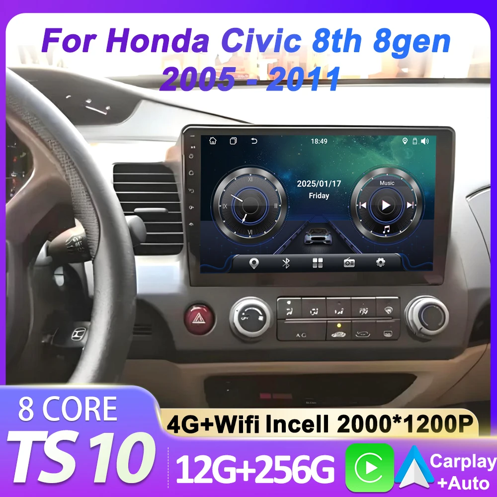 Carplay Android Autp Car Radio Player For Honda Civic 8 2005 - 2012 Android 14 Multimedia Stereo GPS Navigation Wifi Bluetooth
Carplay Android Autp Car Radio Player For Honda Civic 8 2005 - 2012 Android 14 Multimedia Stereo GPS Navigation Wifi Bluetooth