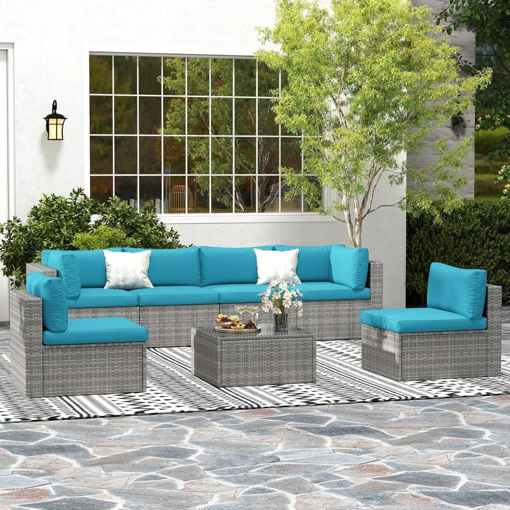 7 Pieces Outdoor Patio Furniture Sets with Glass Tea Table, PE Rattan Wicker Patio Conversation Set with Washable Cushions, Outd
7 Pieces Outdoor Patio Furniture Sets with Glass Tea Table, PE Rattan Wicker Patio Conversation Set with Washable Cushions, Outd