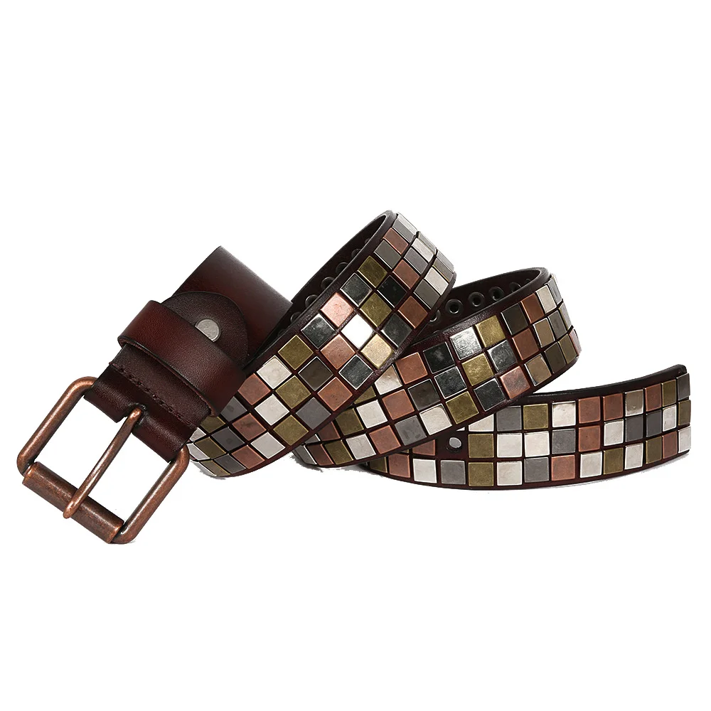 3.8CM Heavy Metal Rivet Plate Cowboy Strap Genuine Leather Jeans Belts For Men Vintage Punk Belt Ceinture Homme Male
3.8CM Heavy Metal Rivet Plate Cowboy Strap Genuine Leather Jeans Belts For Men Vintage Punk Belt Ceinture Homme Male