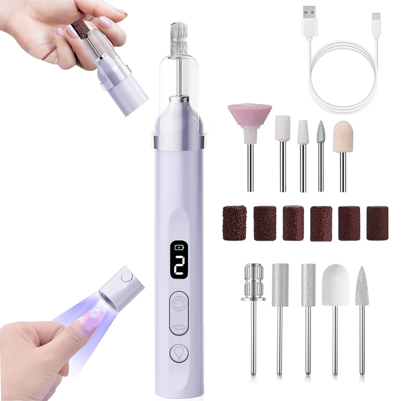 NEUZOJIT Professional Electric Nail Drill Machine Cordless Rechargeable With UV Light 3 Speed Gears For Acrylic Gel Nails Thick Toenails Home Salon Beginner Kit
NEUZOJIT Professional Electric Nail Drill Machine Cordless Rechargeable With UV Light 3 Speed Gears For Acrylic Gel Nails Thick Toenails Home Salon Beginner Kit