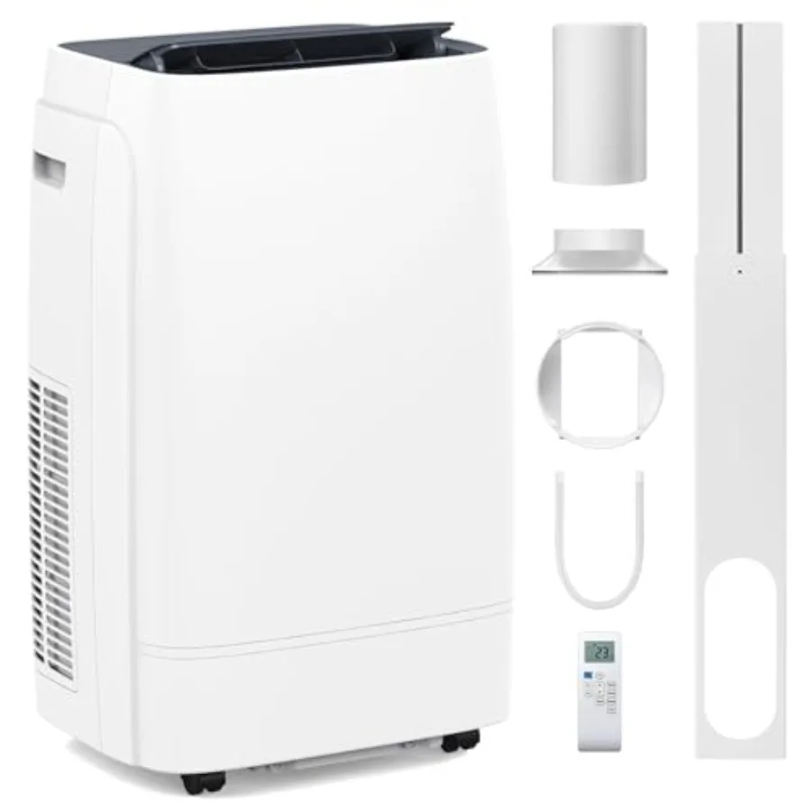 Portable air conditioner for home use, ABS plastic, white, 13000 BTUs with 4-in-1 cooling/dehumidification/fan/sleep modes, 24H
Portable air conditioner for home use, ABS plastic, white, 13000 BTUs with 4-in-1 cooling/dehumidification/fan/sleep modes, 24H