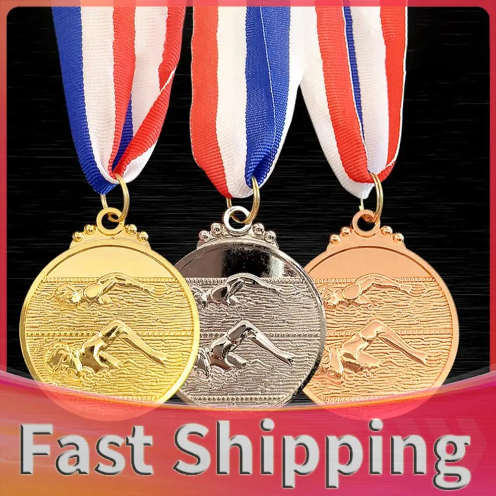 5cm Swimming Medal Sports Rewards with Neck Ribbon Metal Winner Medals Gold/Silver/Bronze Medal for Competitions Party Race
5cm Swimming Medal Sports Rewards with Neck Ribbon Metal Winner Medals Gold/Silver/Bronze Medal for Competitions Party Race